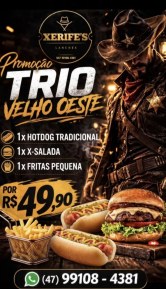 1 Dog tradicional + 1 X salada + Fritas pequena