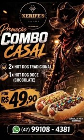 2 Dogs Tradicional + Dog Doce ( chocolate preto ou branco )