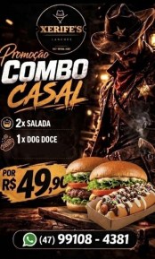 2 X salada + Dog Doce ( chocolate preto ou branco )