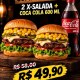 2 X-salada + Coca cola 600 ml