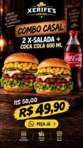 2 X-salada + Coca cola 600 ml