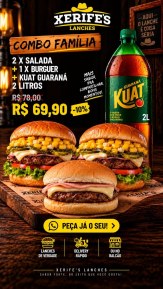 2 X salada + 1 X burguer + Kuat Guaraná 2 litros