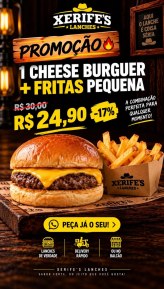 1 Cheese Burguer + fritas pequena