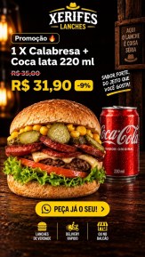 1 X Calabresa + Coca lata 220 ml