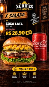 1 X Salada + Coca lata 220 ml